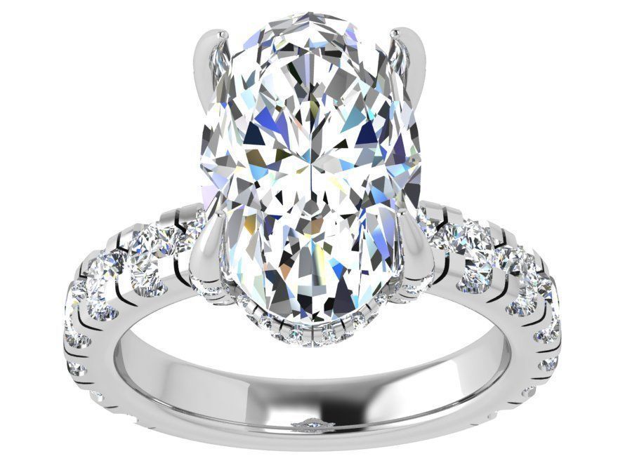 Oval Diamond Ring 4560 3D print model_3