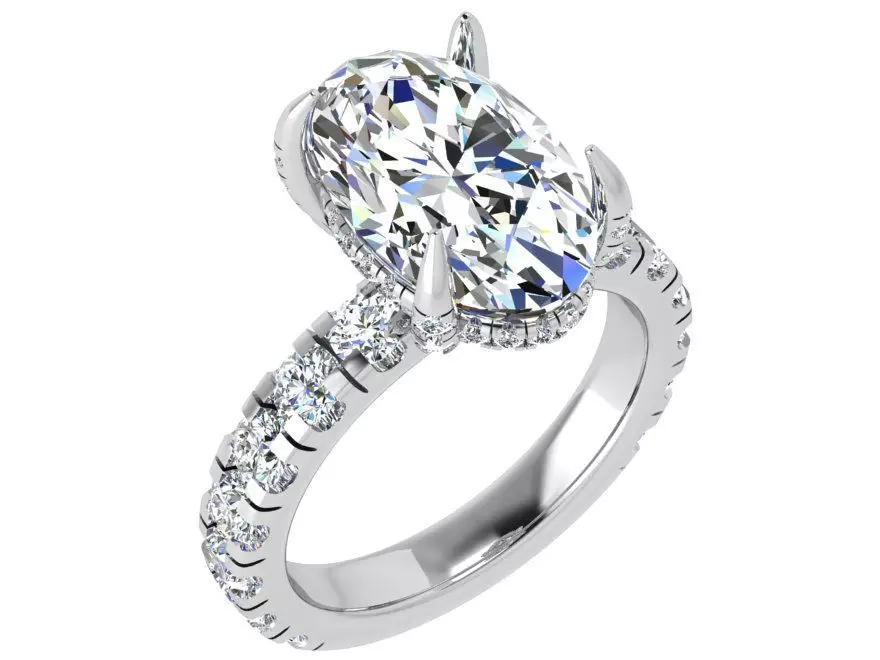 Oval Diamond Ring 4560 3D print model_0