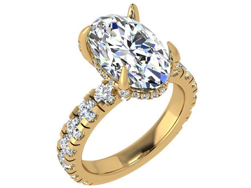 Oval Diamond Ring 4560 3D print model_2