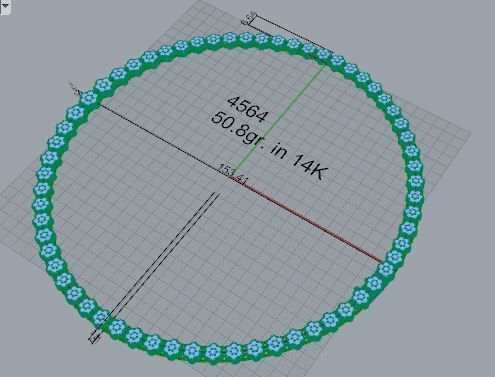 Diamond Circle Necklace 4564 3D print model_7