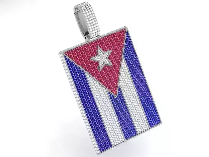 Cuba Flag Pendant 4566