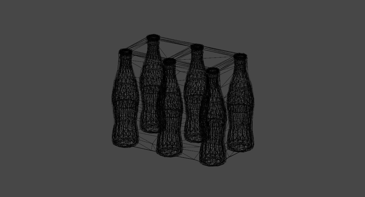 Coca Cola Bottle Pack Wrapped Low-poly 3D model_4