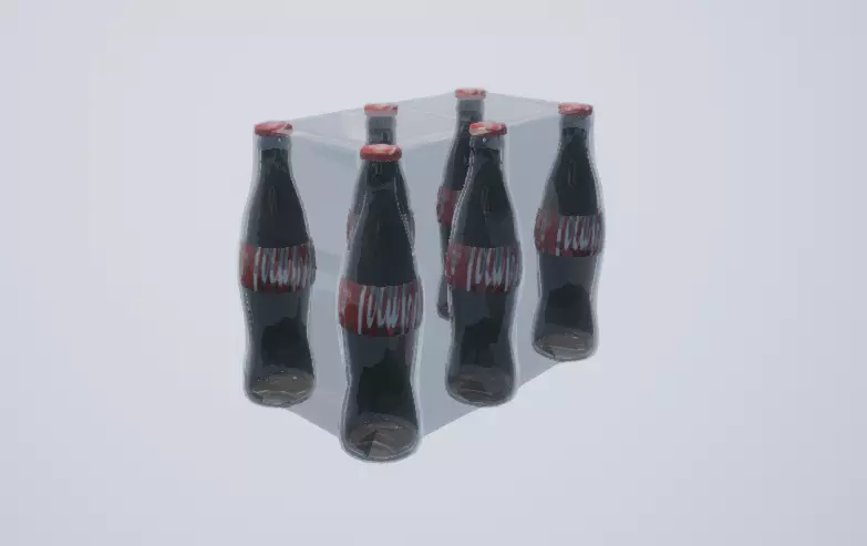 Coca Cola Bottle Pack Wrapped Low-poly 3D model_0