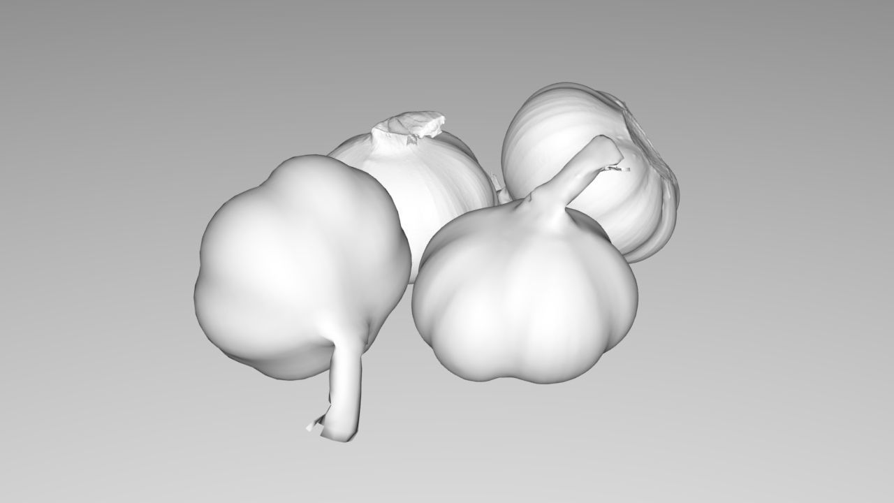 Head of Garlic Low-poly 3D model_3