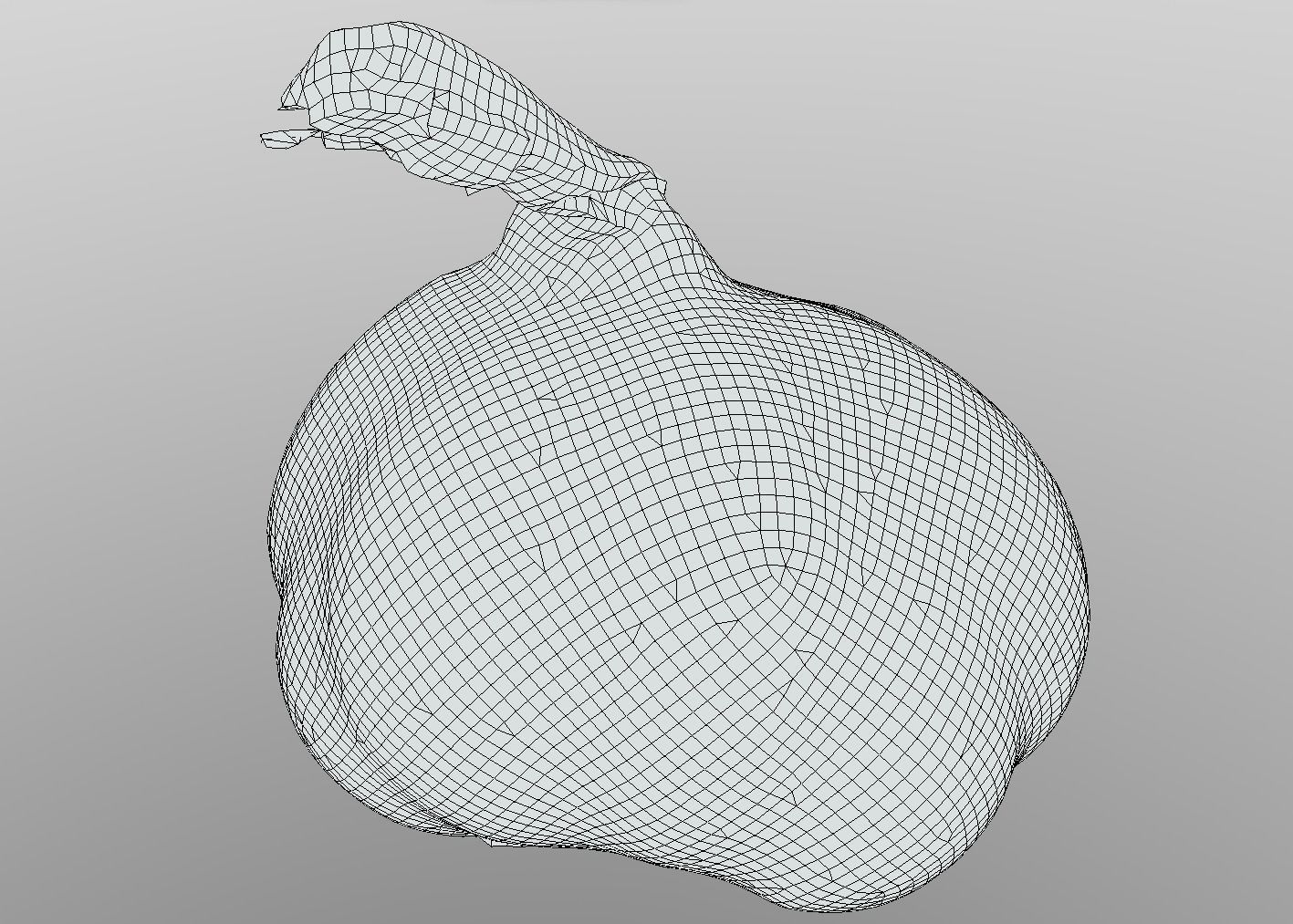 Head of Garlic Low-poly 3D model_11