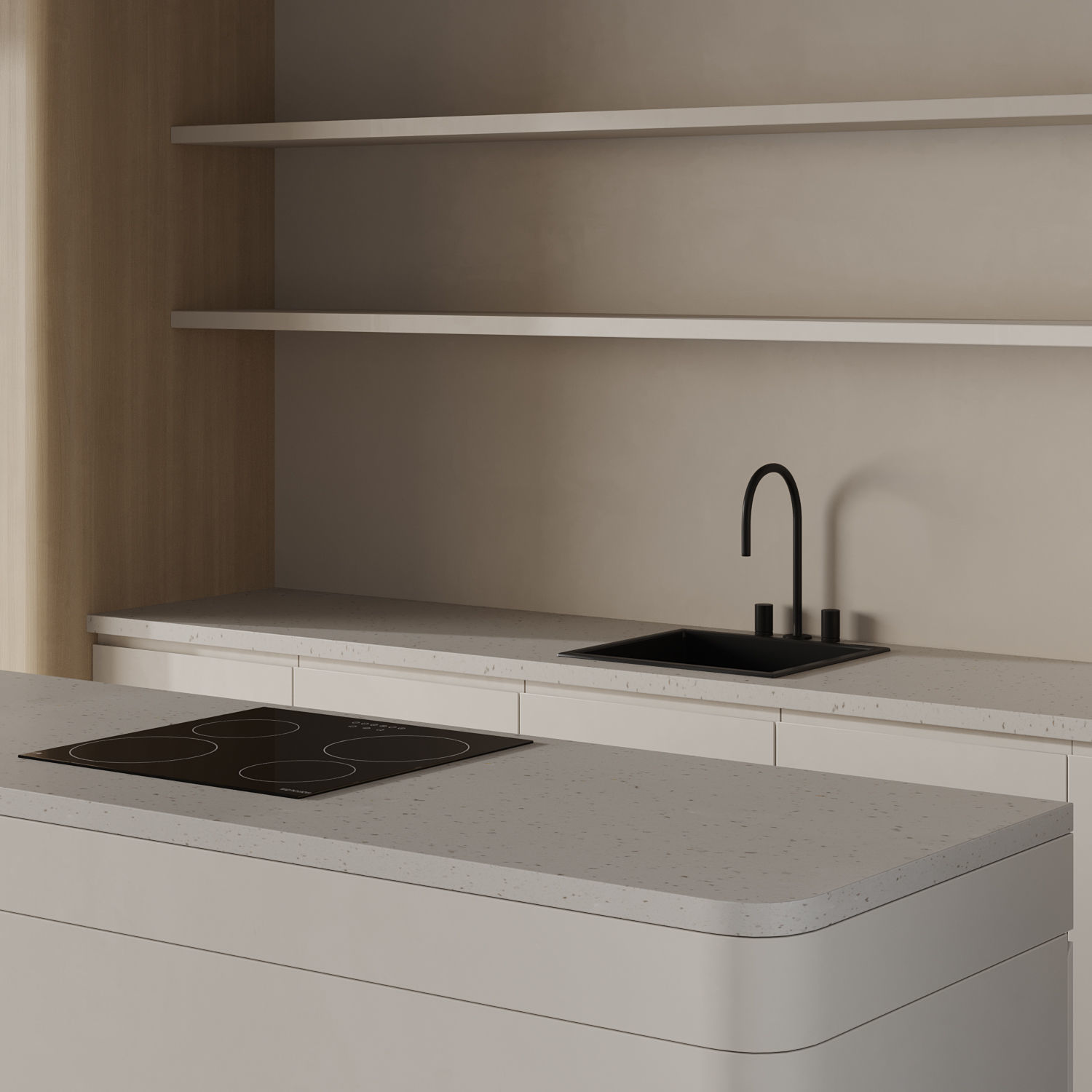 Japandi Minimalistic Kitchen 3D model_4