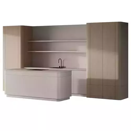 Japandi Minimalistic Kitchen 3D model