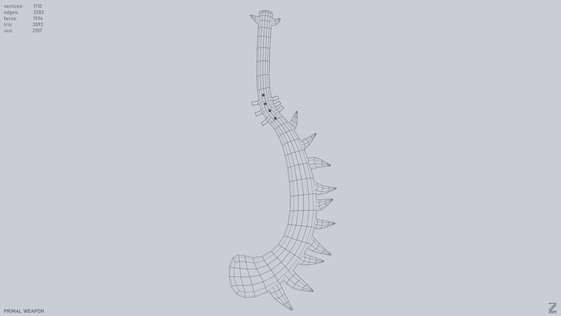 Primal weapon Low-poly 3D model_13