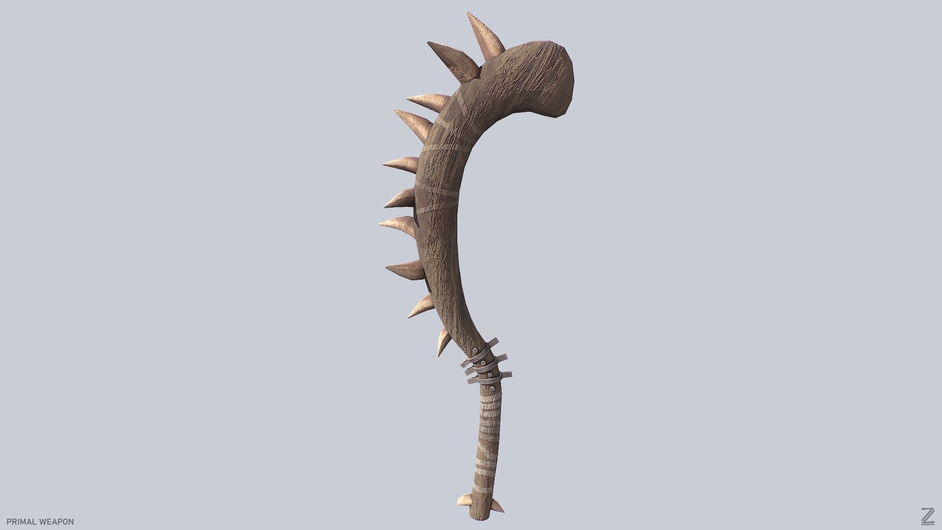 Primal weapon Low-poly 3D model_2