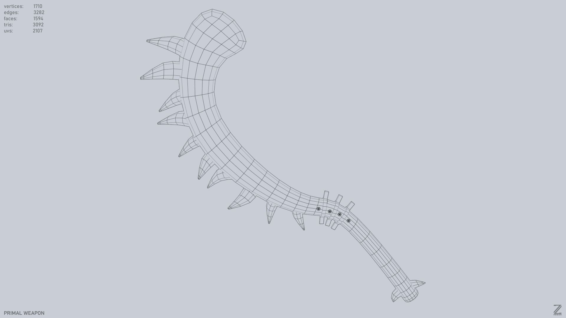 Primal weapon Low-poly 3D model_10