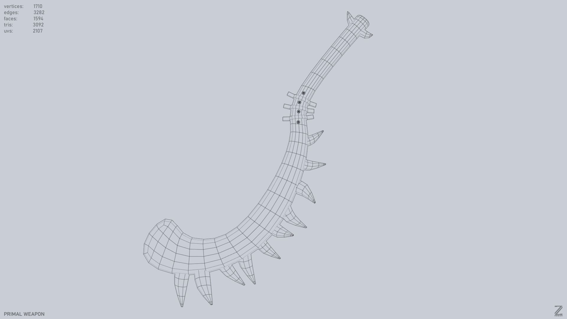 Primal weapon Low-poly 3D model_15