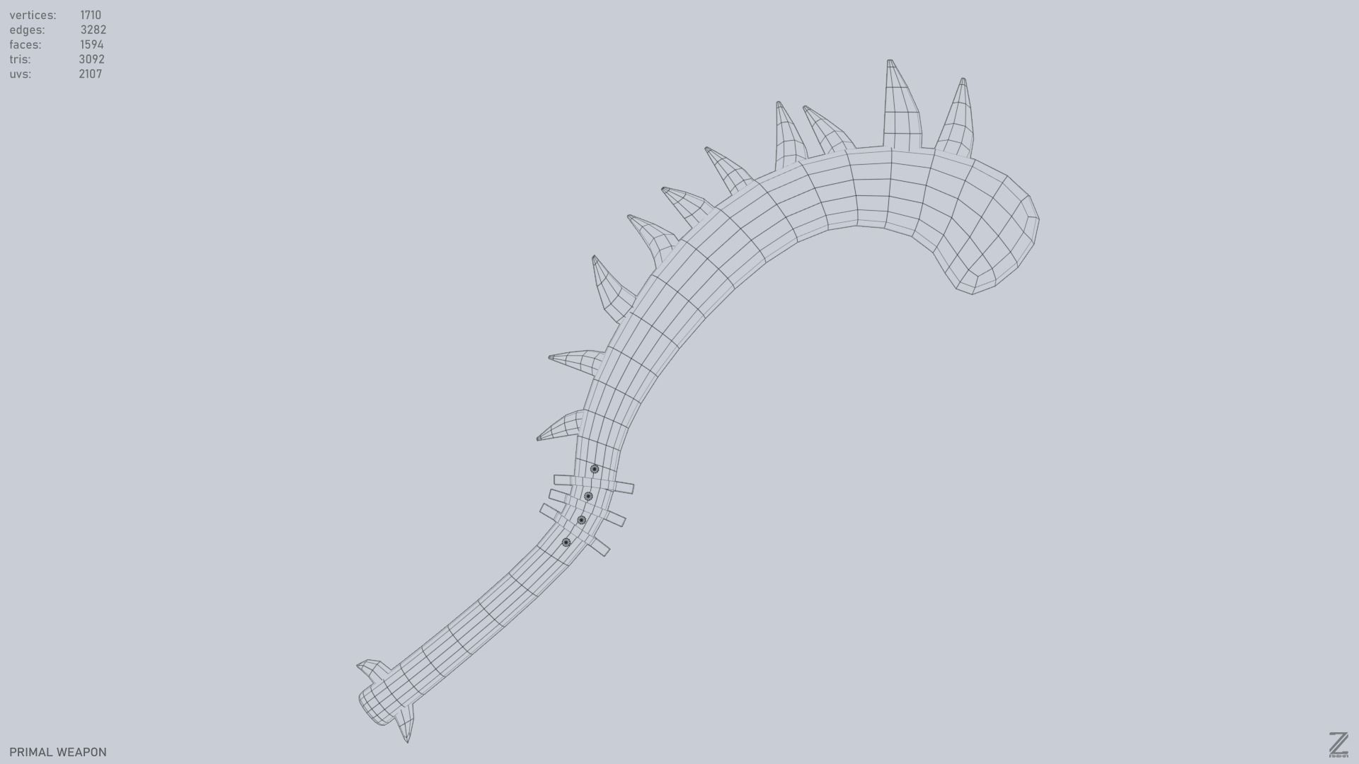 Primal weapon Low-poly 3D model_12