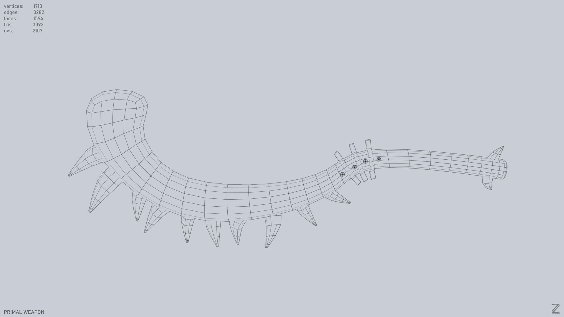 Primal weapon Low-poly 3D model_11