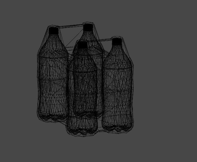 Coca-Cola Wrapped bottle 100ML Pack Low-poly 3D model_3