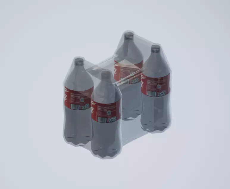 Coca-Cola Wrapped bottle 100ML Pack Low-poly 3D model_0