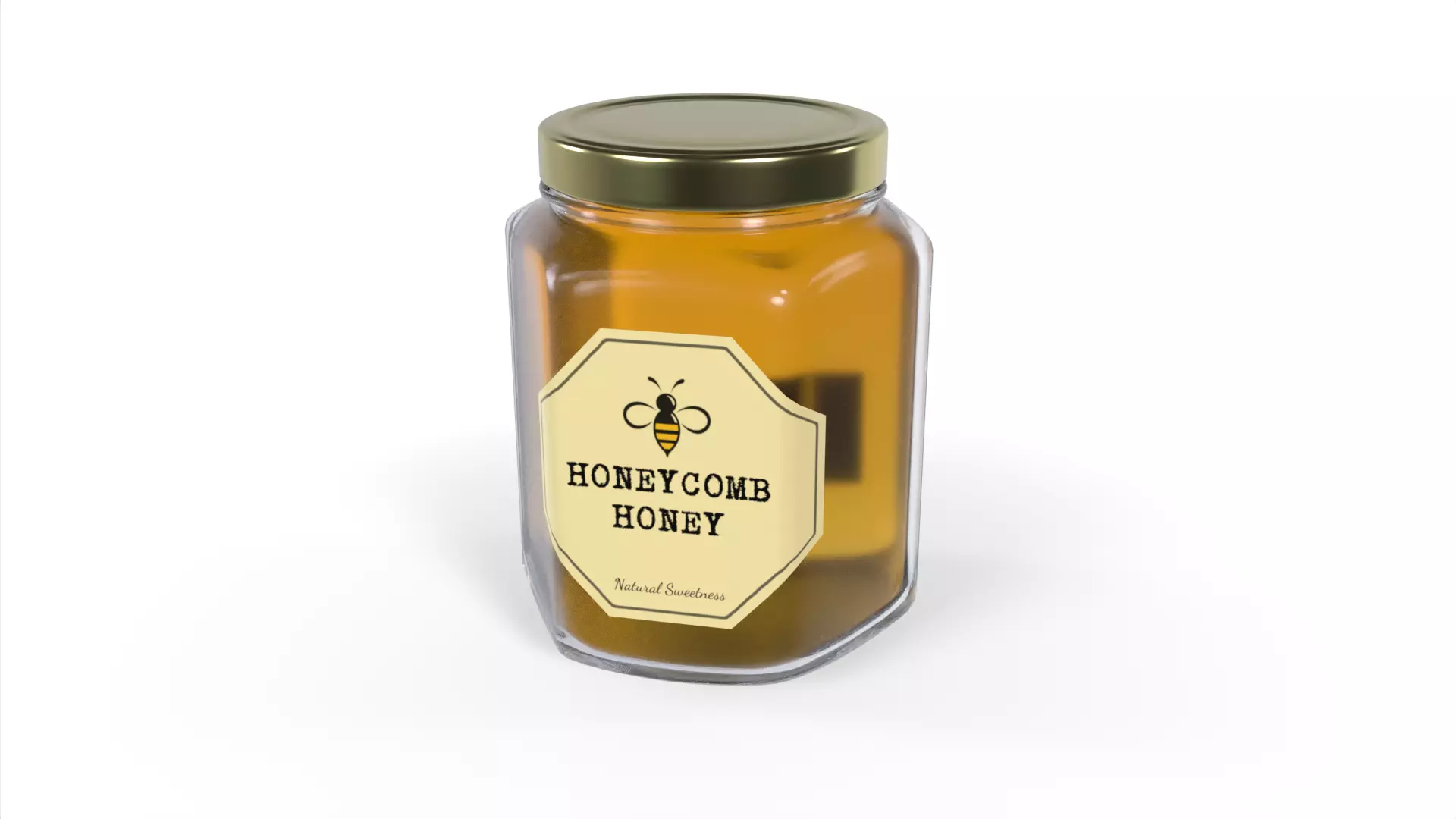 Honeycomb Honey Jar Low-poly 3D model_0