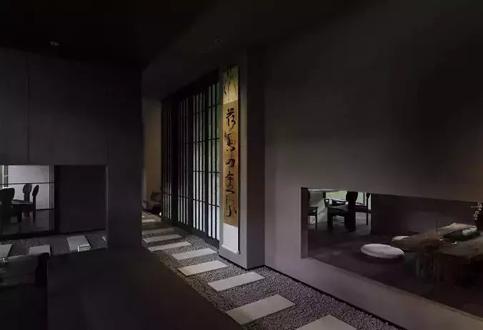 3D model of Japanese restaurant