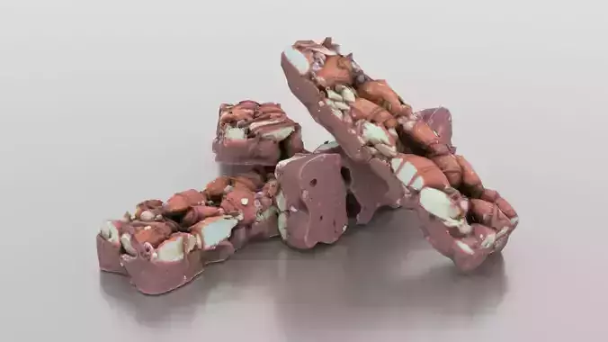 Almond Bar Low-poly 3D model