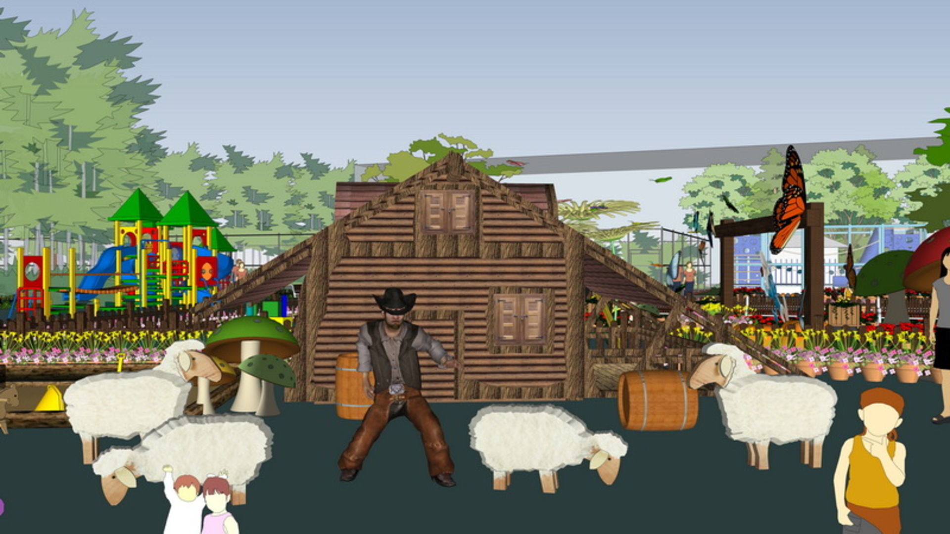 25 OF Relax Space and Playground Draft Model4 Low-poly 3D model_16