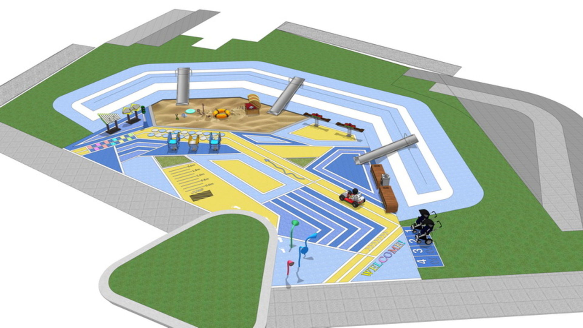 25 OF Relax Space and Playground Draft Model4 Low-poly 3D model_8