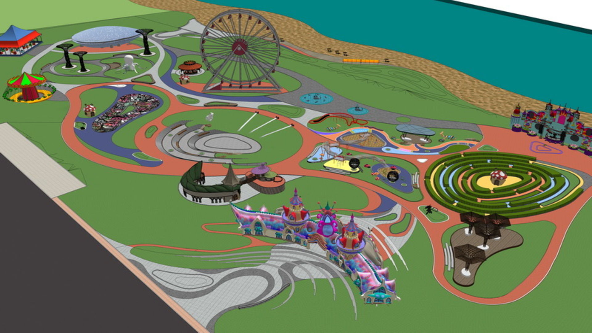 25 OF Relax Space and Playground Draft Model4 Low-poly 3D model_11