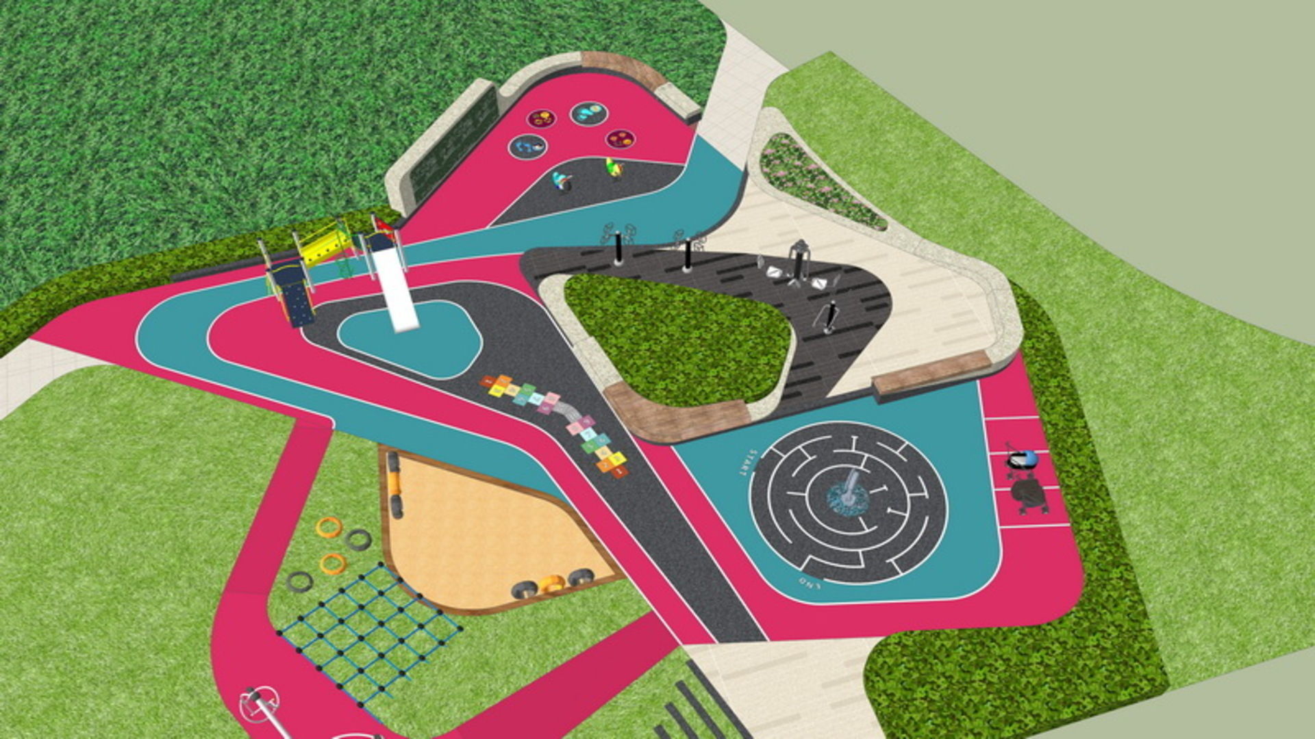 25 OF Relax Space and Playground Draft Model4 Low-poly 3D model_20