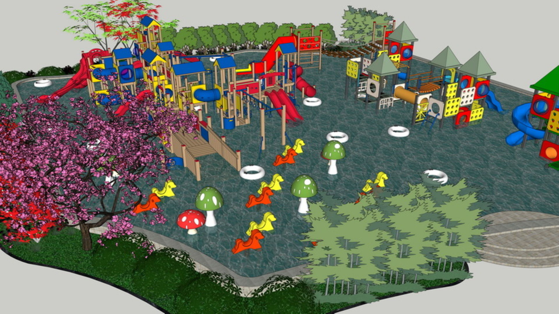 25 OF Relax Space and Playground Draft Model4 Low-poly 3D model_10