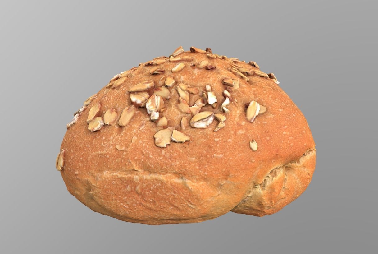 Cereal Bun Low-poly 3D model_6