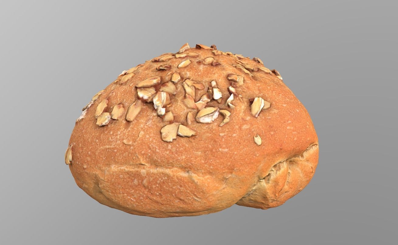Cereal Bun Low-poly 3D model_10
