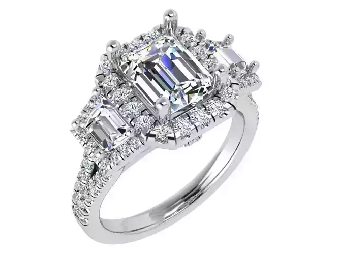 Emerald Halo Ring 4579