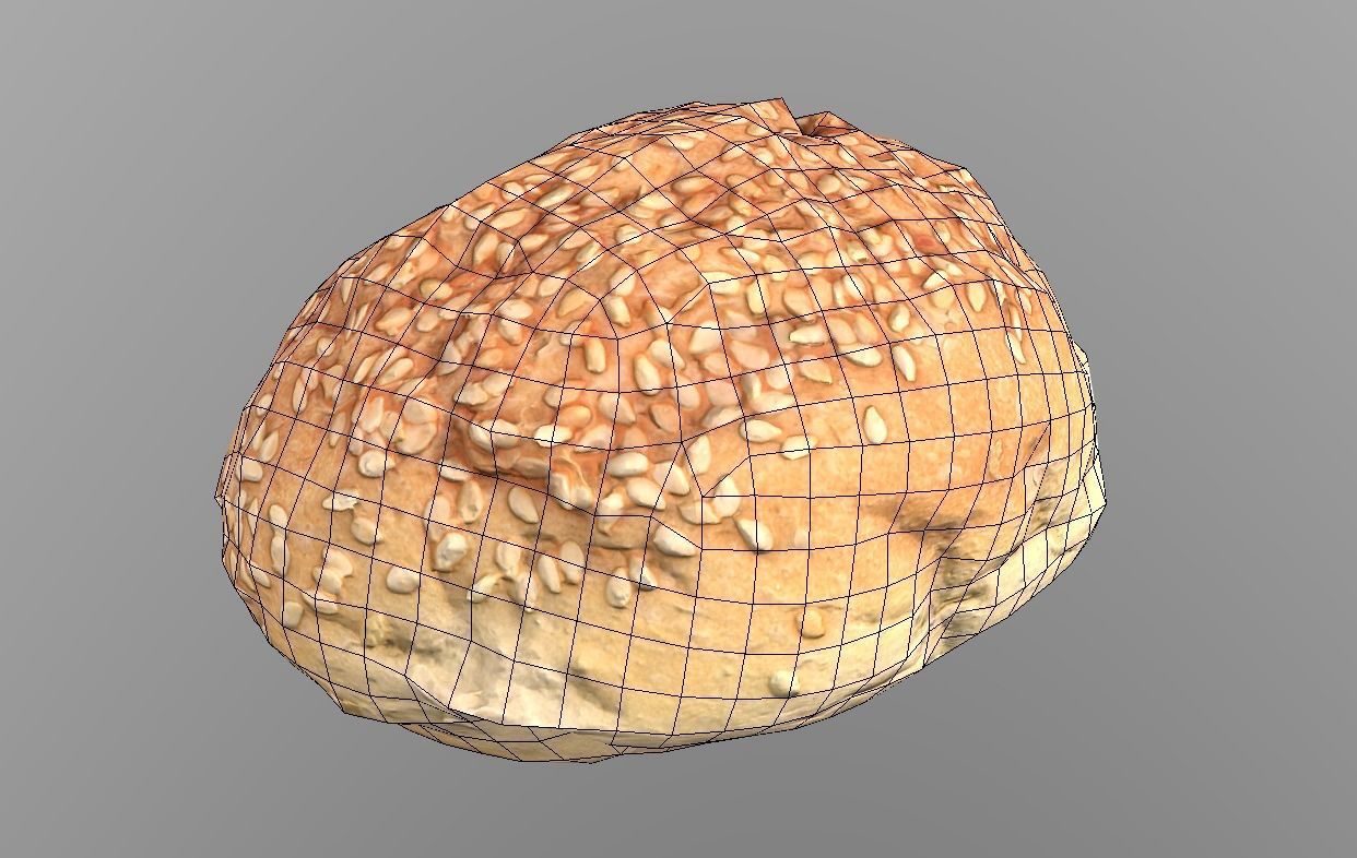 Sesame Bun Low-poly 3D model_13