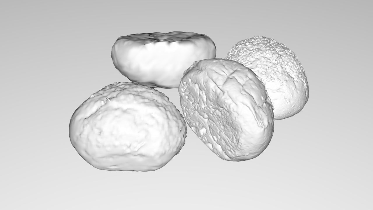Sesame Bun Low-poly 3D model_1
