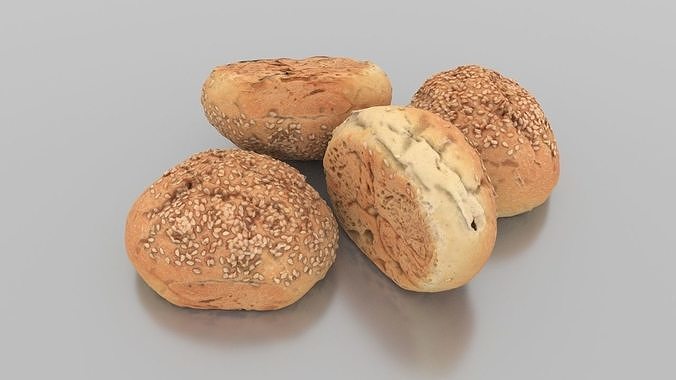 Sesame Bun Low-poly 3D model