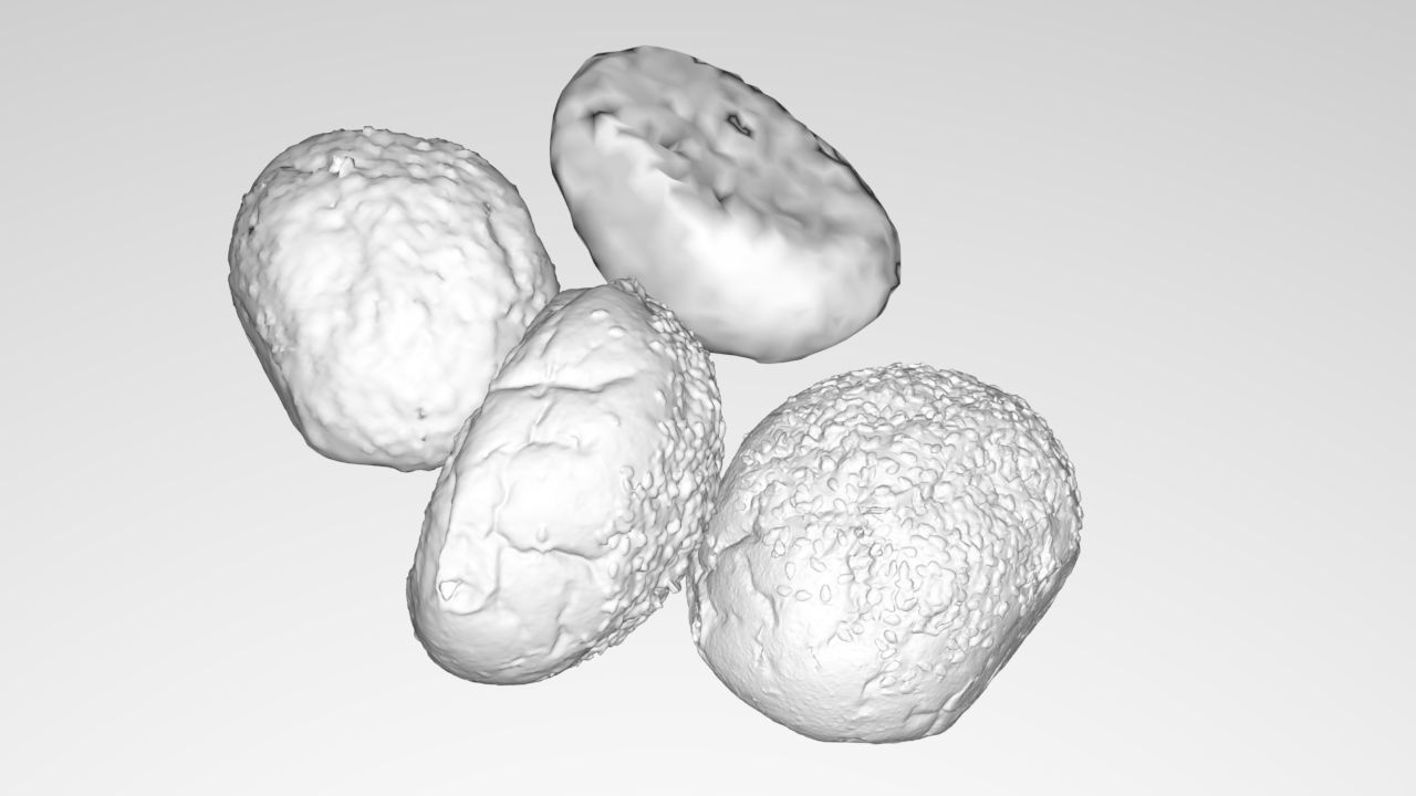 Sesame Bun Low-poly 3D model_3