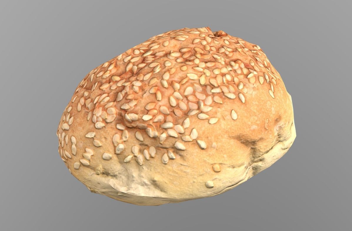 Sesame Bun Low-poly 3D model_12