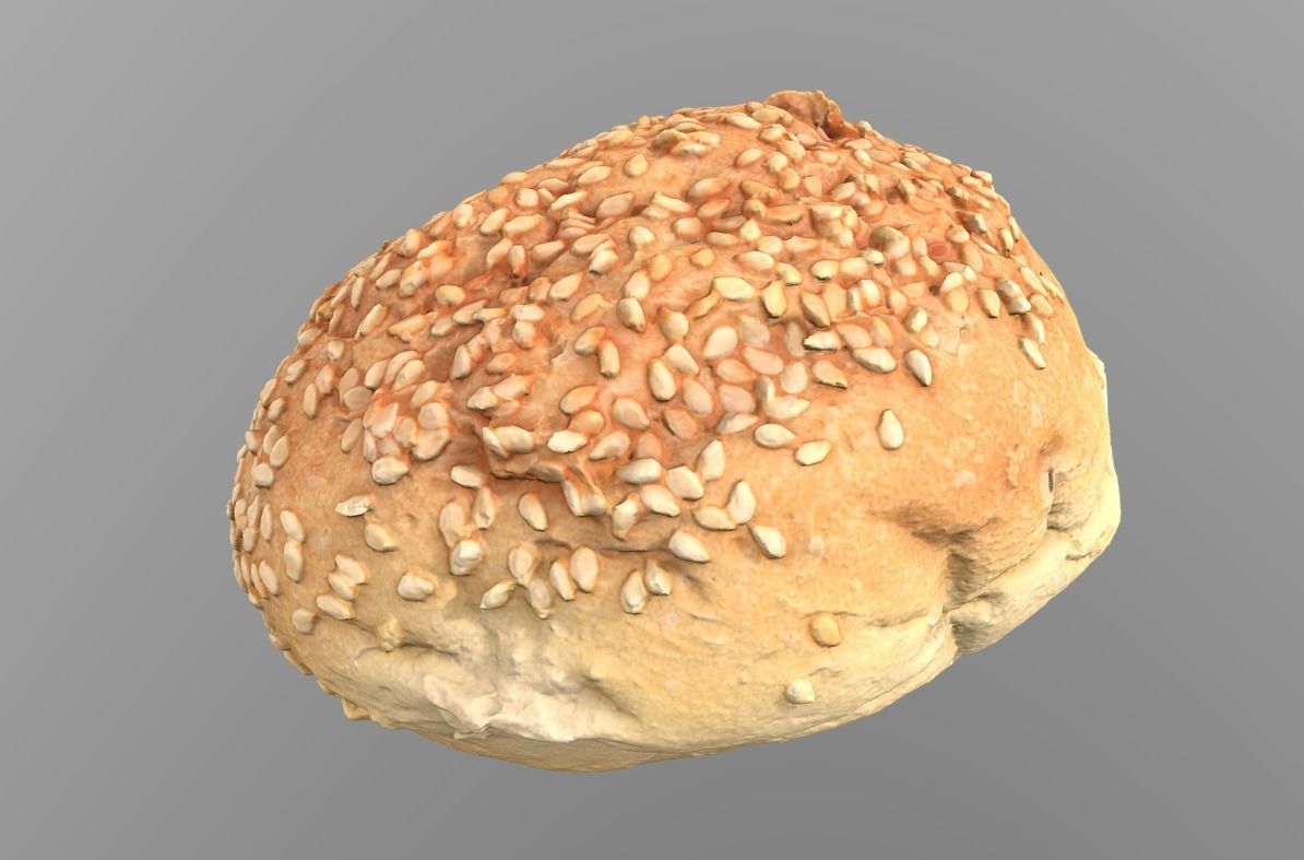 Sesame Bun Low-poly 3D model_8