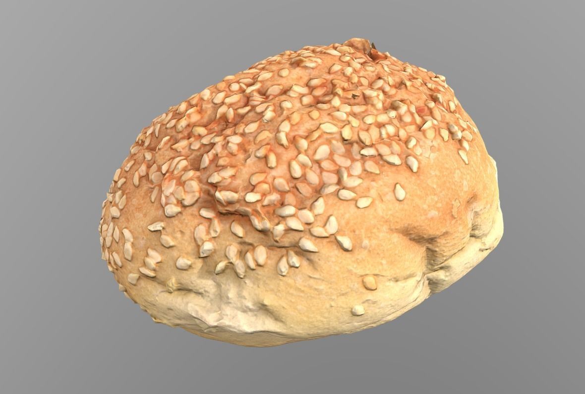 Sesame Bun Low-poly 3D model_10