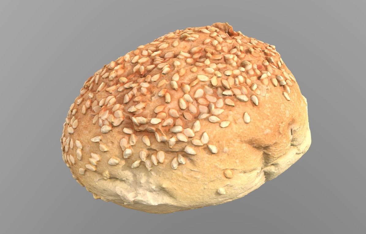 Sesame Bun Low-poly 3D model_6