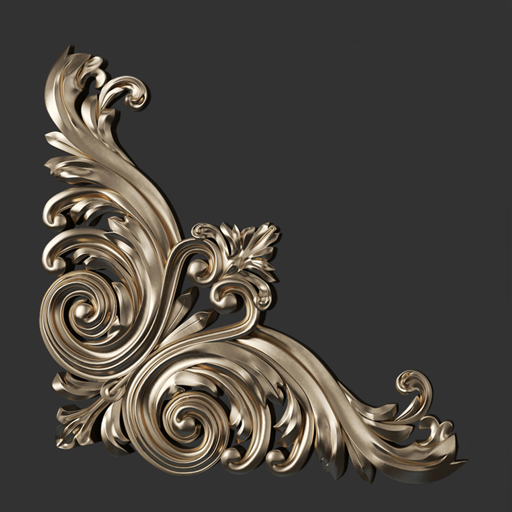 8 corner ornament 3D model_2