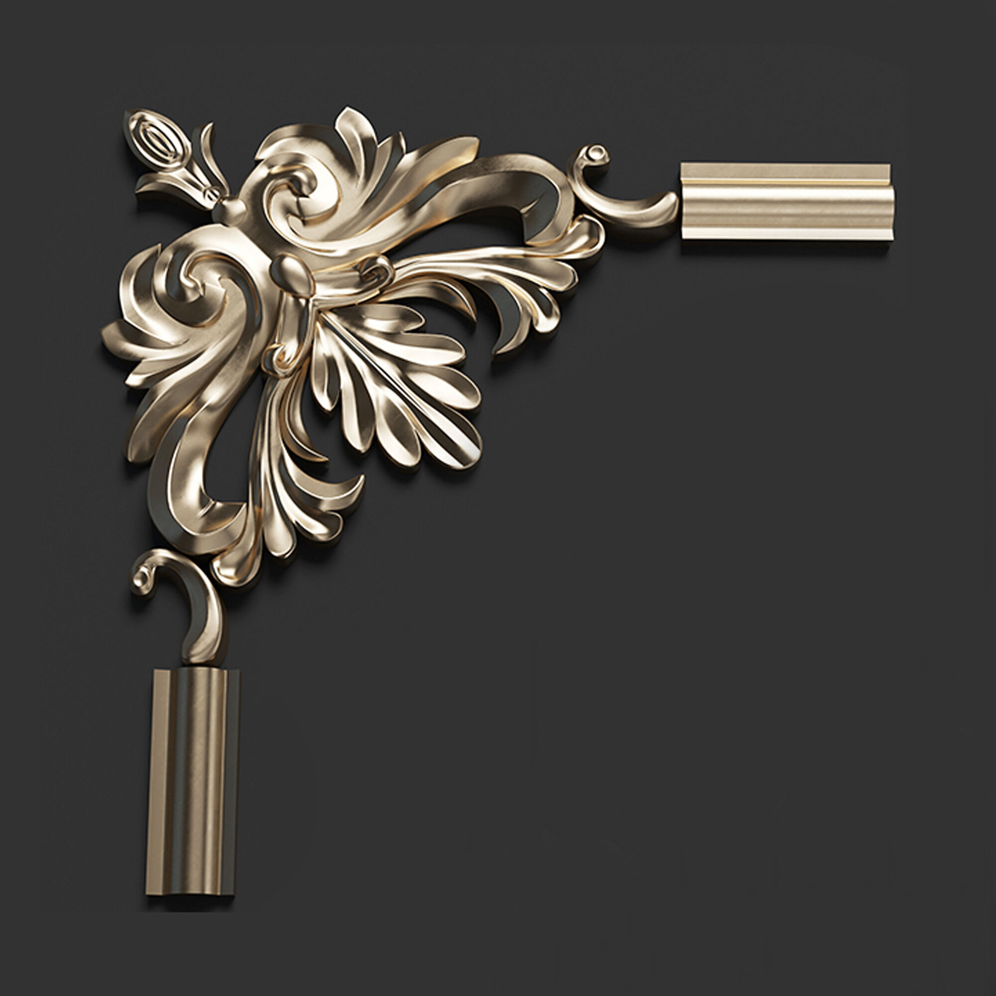 8 corner ornament 3D model_4