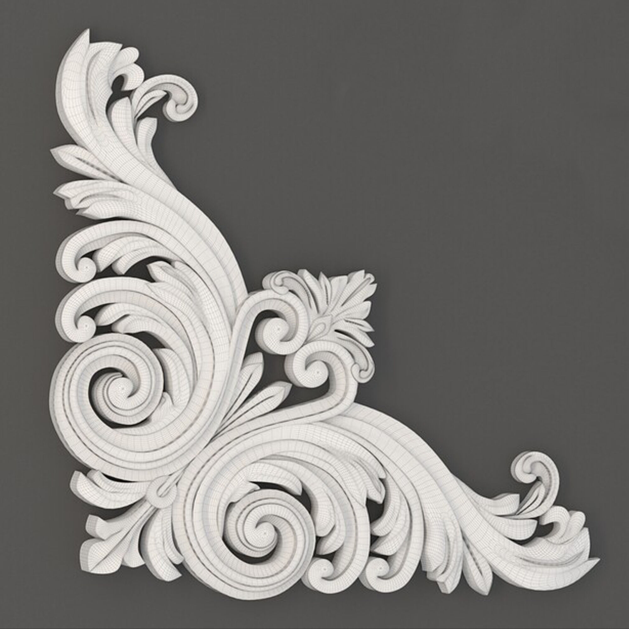 8 corner ornament 3D model_9