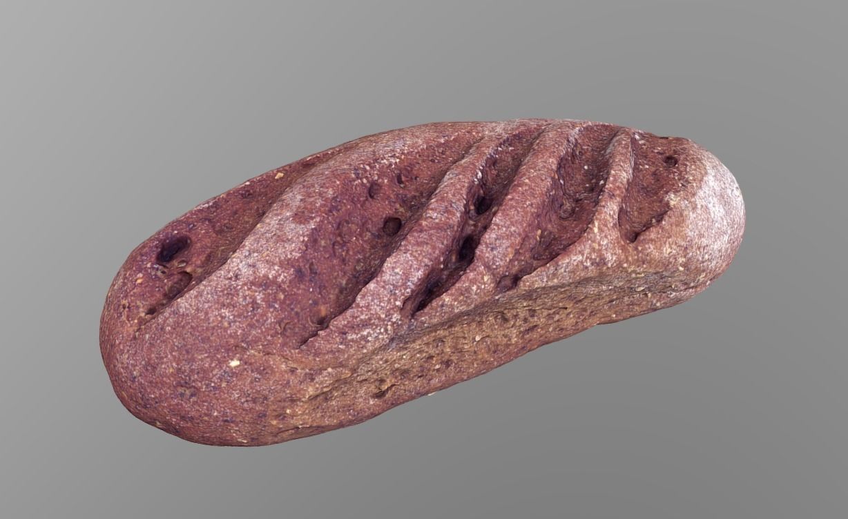 Rye Baguette Low-poly 3D model_8