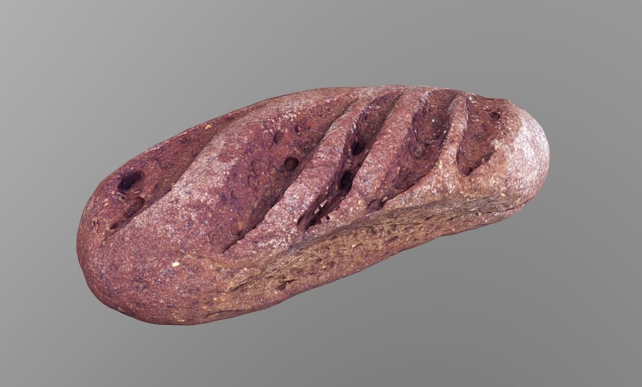 Rye Baguette Low-poly 3D model_10