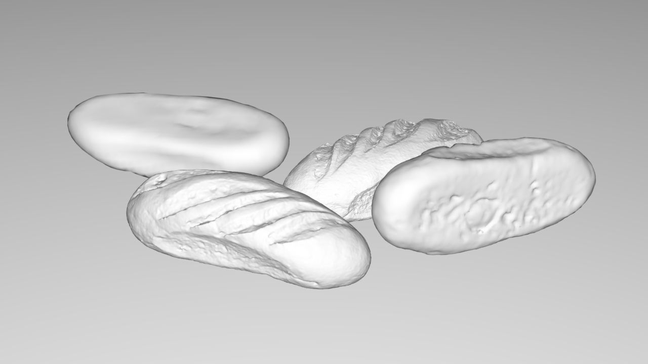 Rye Baguette Low-poly 3D model_1