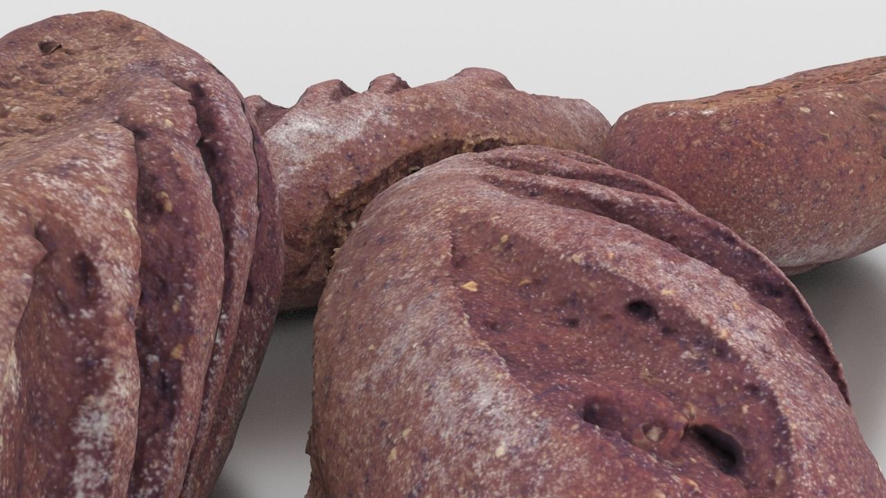 Rye Baguette Low-poly 3D model_4