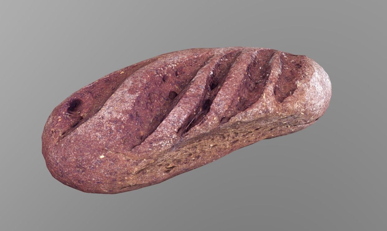 Rye Baguette Low-poly 3D model_12