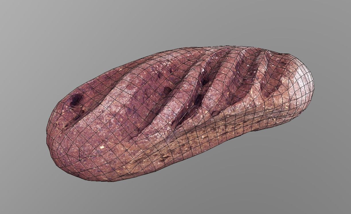Rye Baguette Low-poly 3D model_13