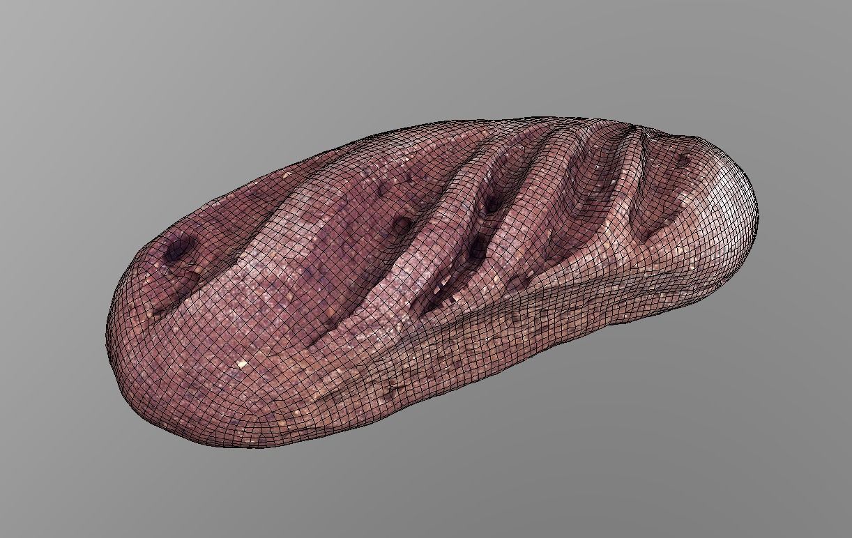 Rye Baguette Low-poly 3D model_11