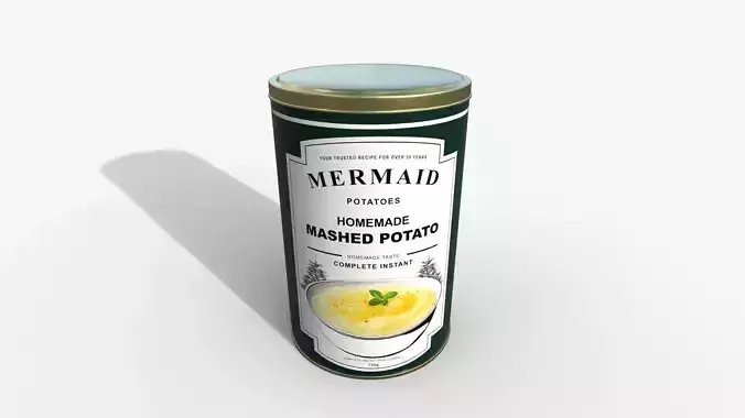Instant mash potato Low-poly 3D model