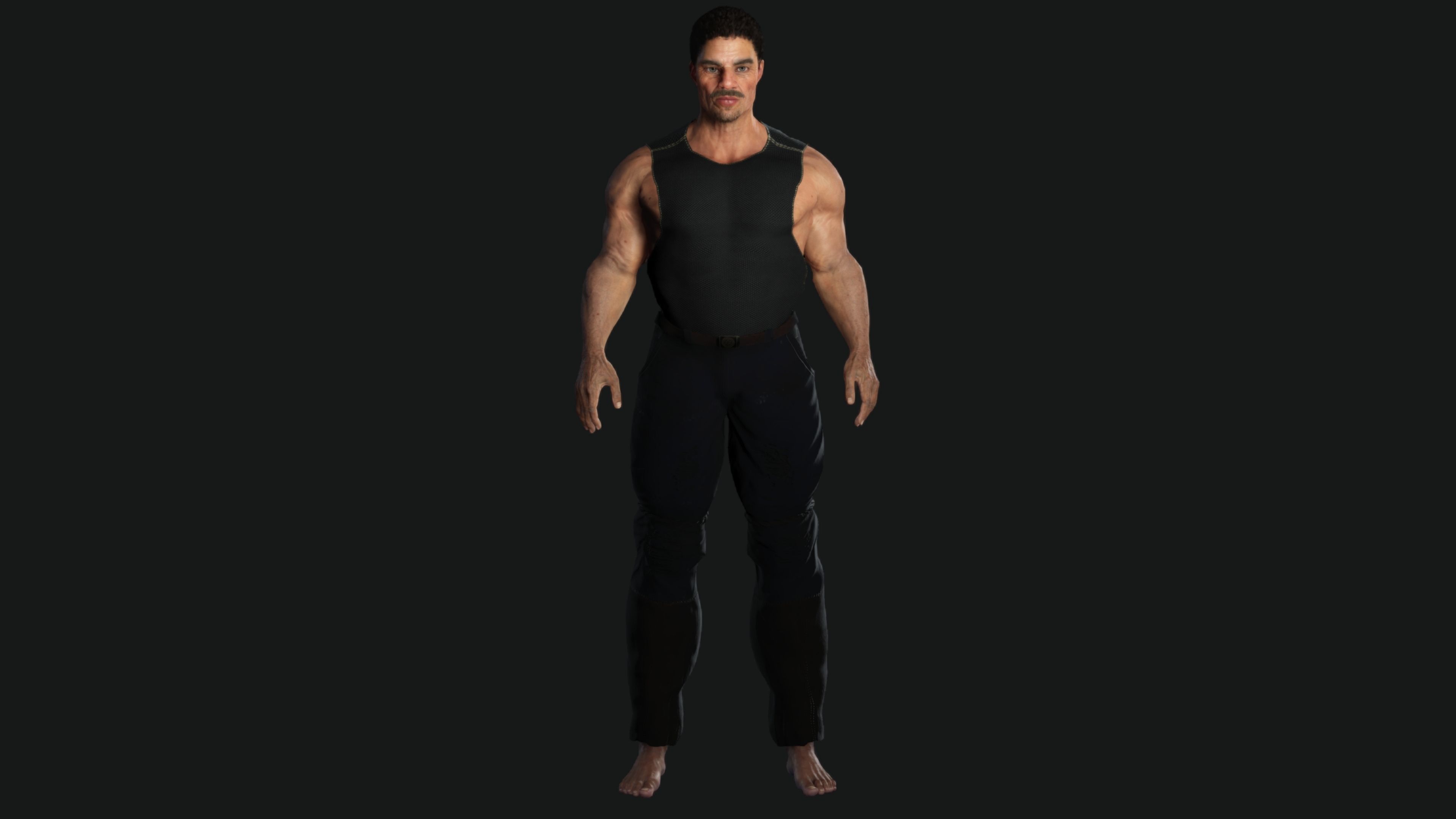 AAA 3D REALISTIC CHARACTER - BASEMESH MUSCULAR OLD MAN 02 Low-poly 3D model_1